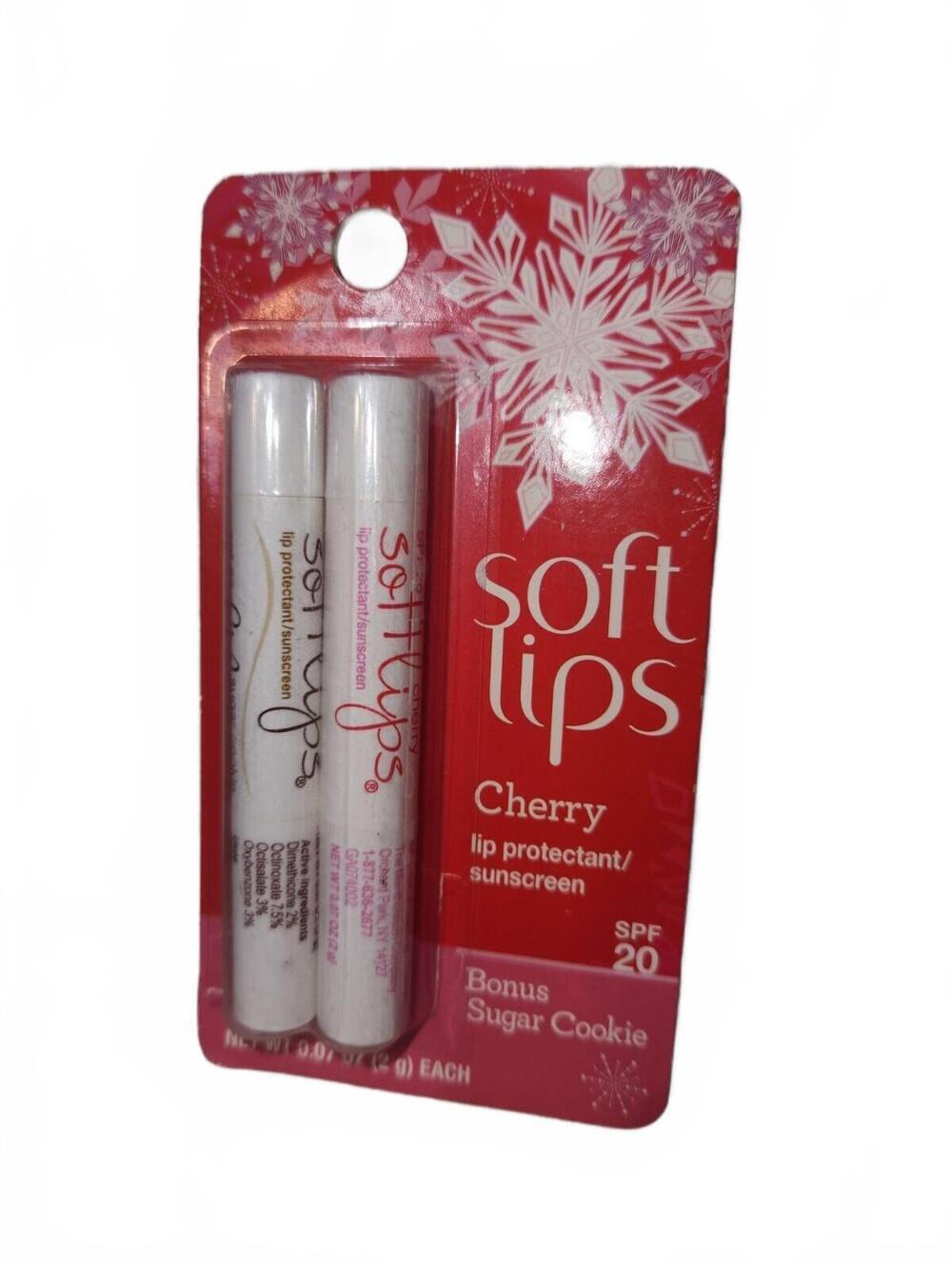 2 Pack SOFTLIPS LIMITED EDITION Sugar Cookie & Cherry NEW Discontinued SPF 20